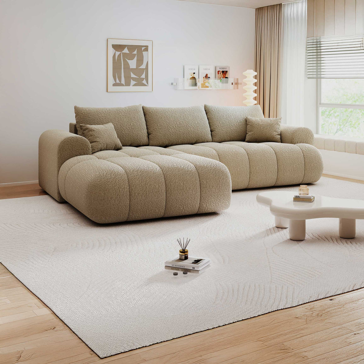 Colțar extensibil dumonde Milano Lounge Jaguar Linen 255x190 cm