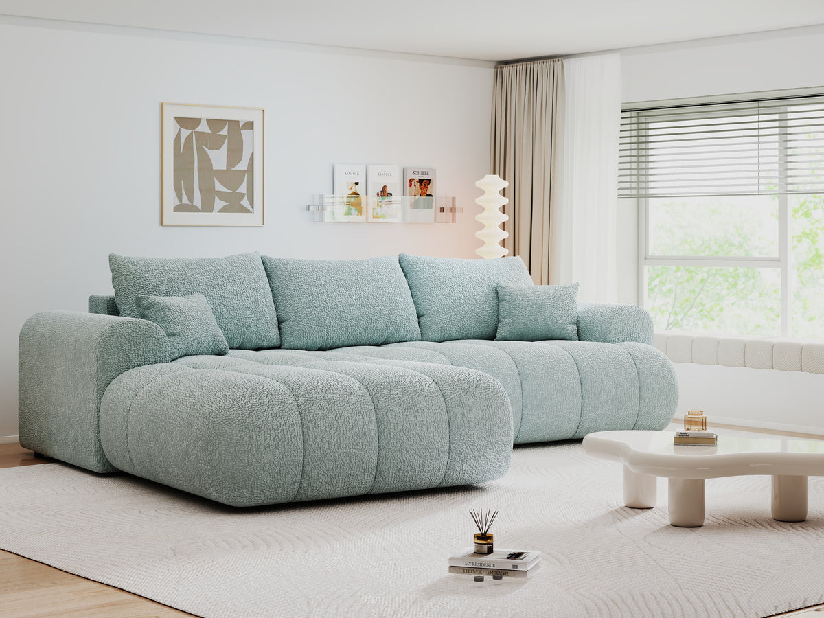 Colțar extensibil dumonde Milano Lounge Jaguar Aqua 255x190 cm