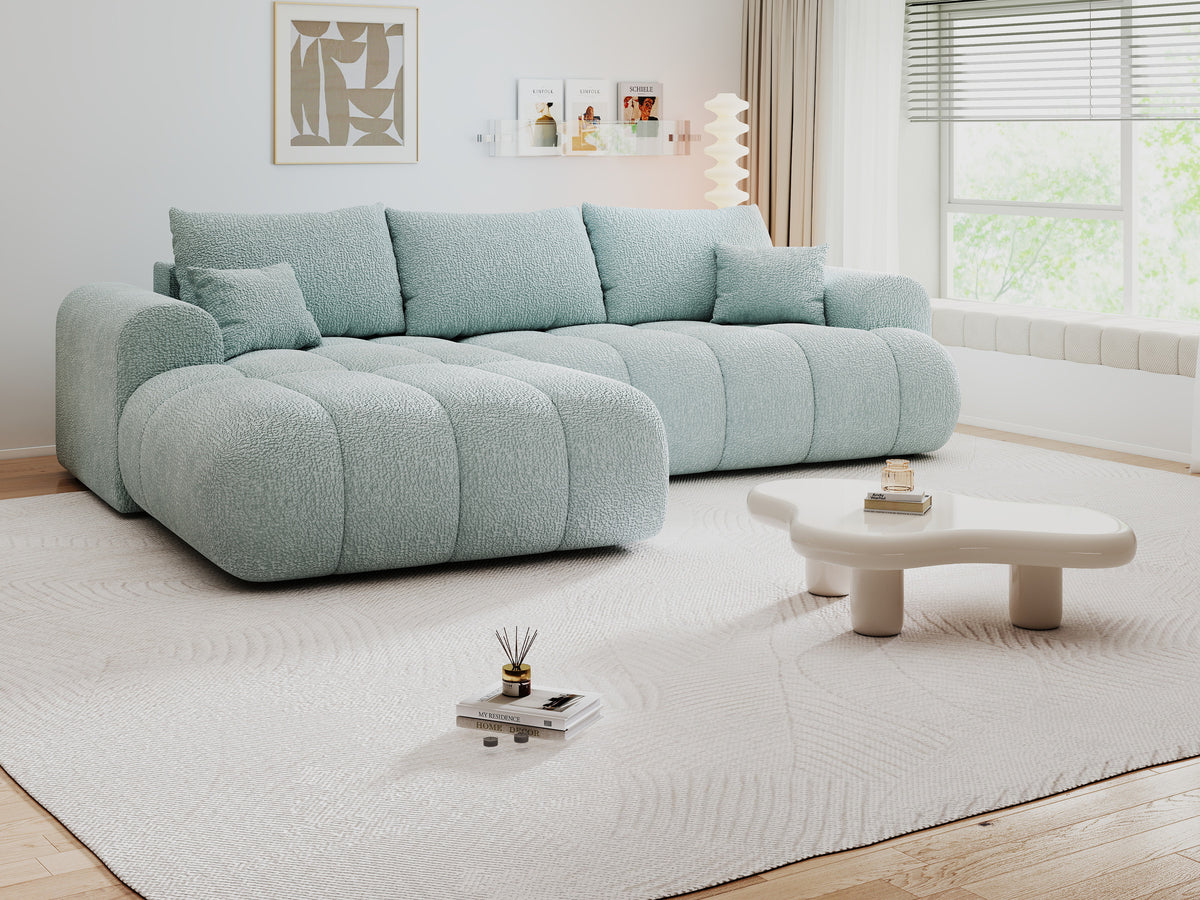 Colțar extensibil dumonde Milano Lounge Jaguar Aqua 255x190 cm