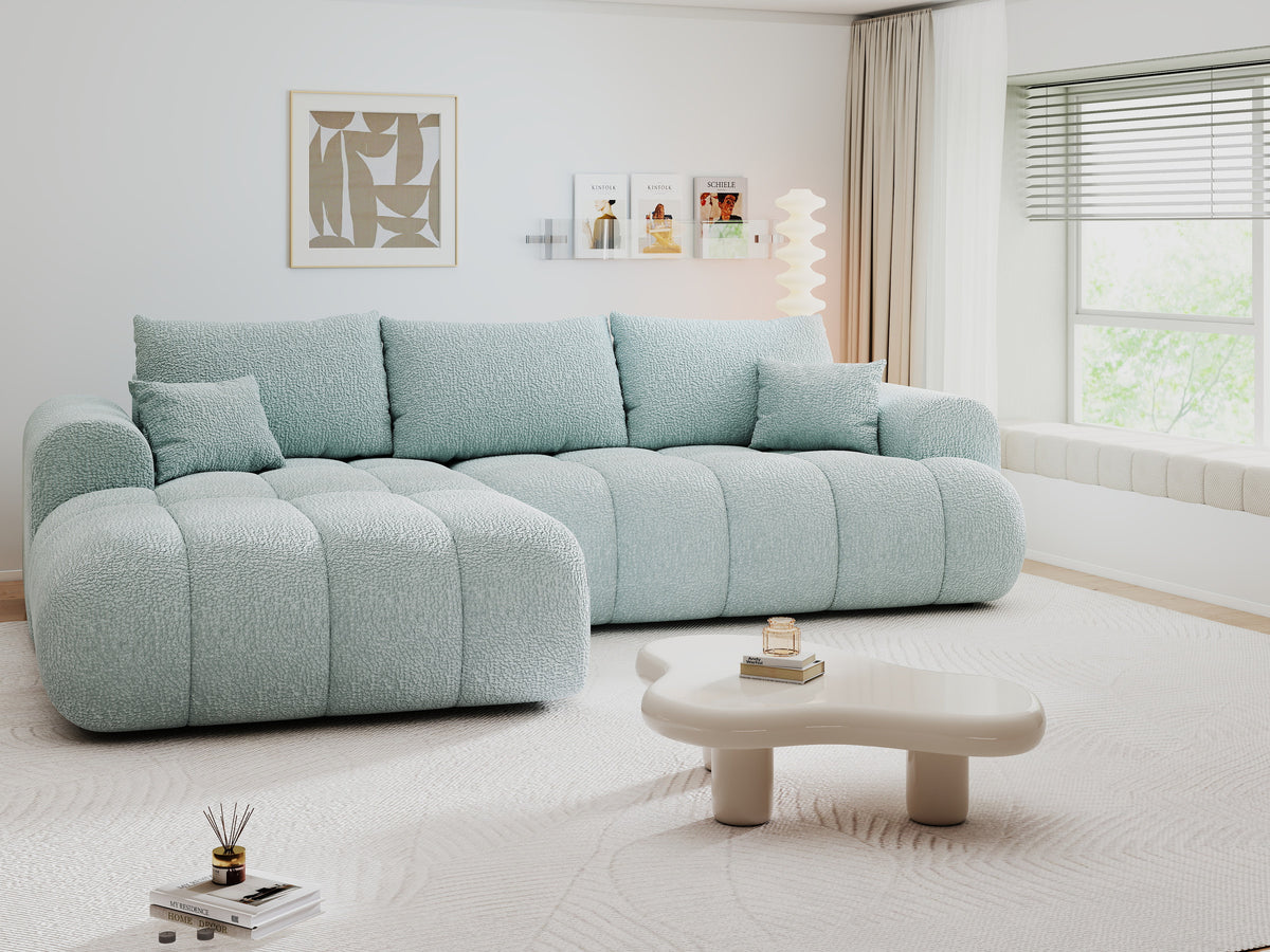 Colțar extensibil dumonde Milano Lounge Jaguar Aqua 255x190 cm