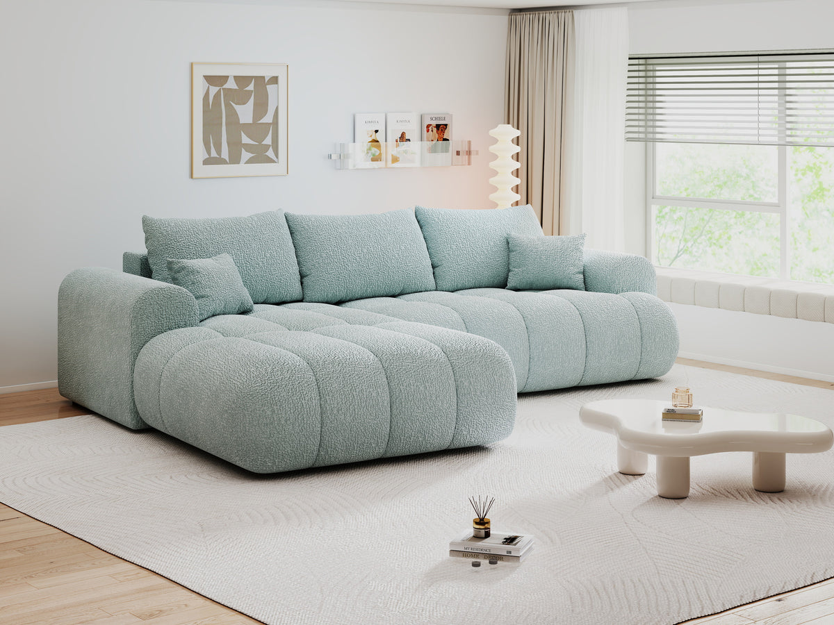 Colțar extensibil dumonde Milano Lounge Jaguar Aqua 255x190 cm