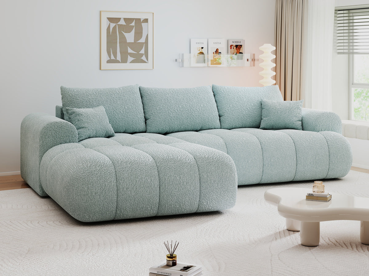 Colțar extensibil dumonde Milano Lounge Jaguar Aqua 255x190 cm