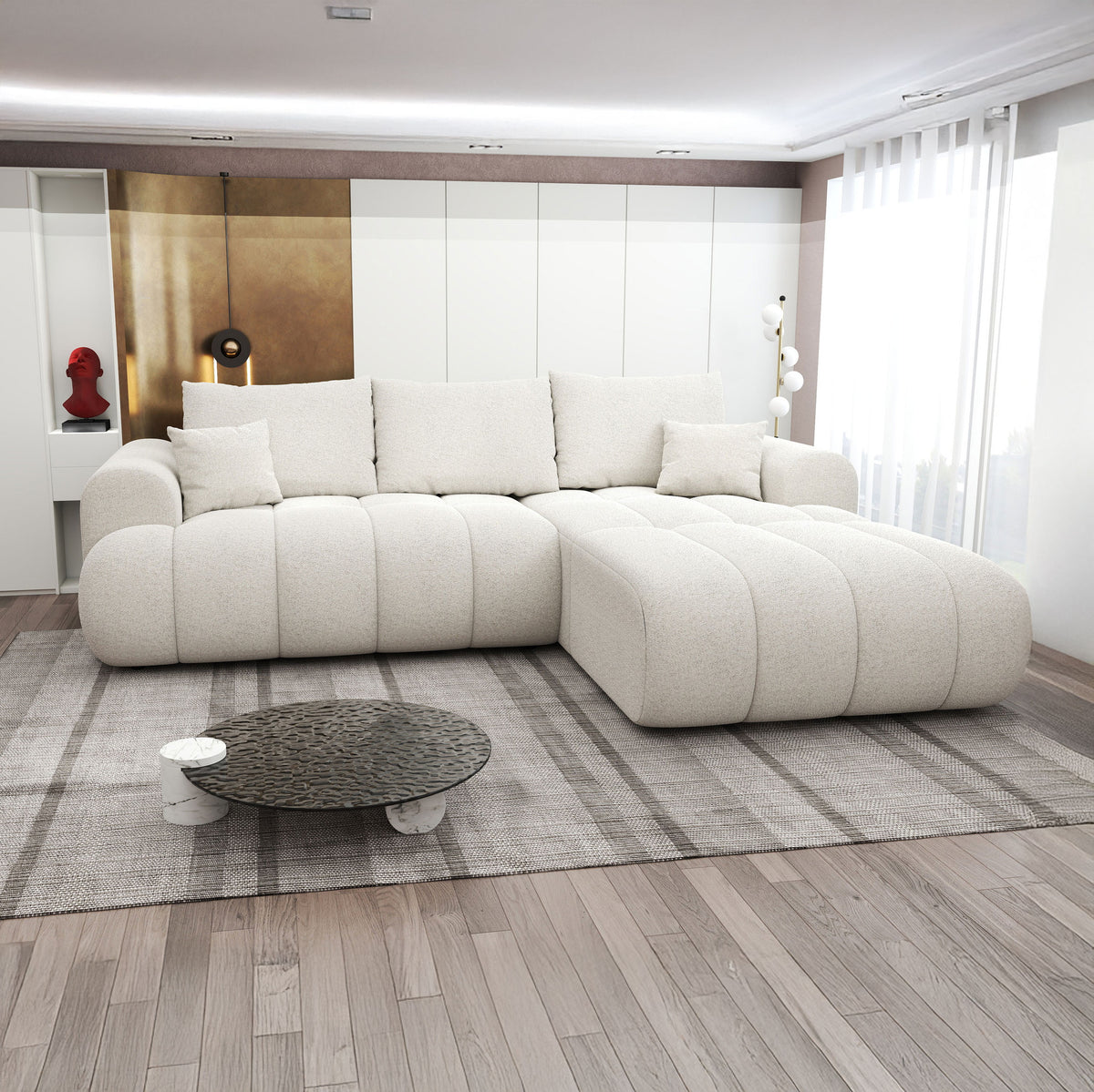 Colțar extensibil dumonde Milano Lounge Monte Bej II 255x190 cm