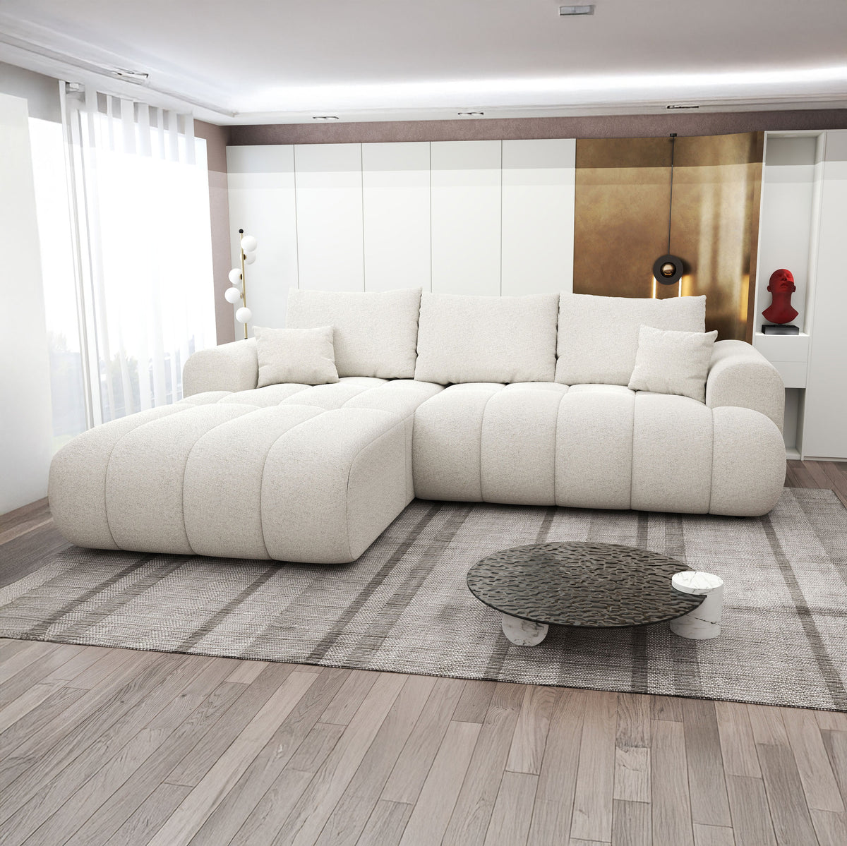 Colțar extensibil dumonde Milano Lounge Monte Bej 255x190 cm
