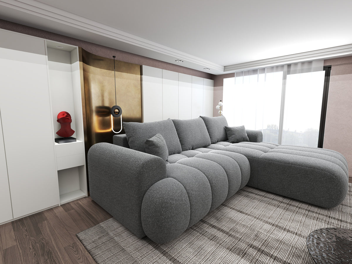 Colțar extensibil dumonde Milano Lounge Monte Gri II 255x190 cm