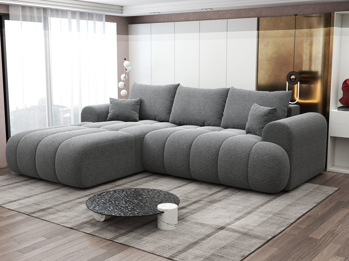 Colțar extensibil dumonde Milano Lounge Monte Gri 255x190 cm