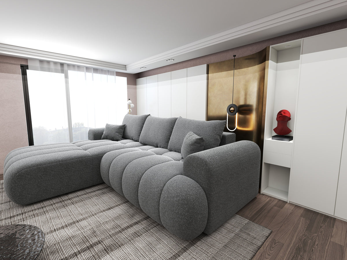 Colțar extensibil dumonde Milano Lounge Monte Gri 255x190 cm