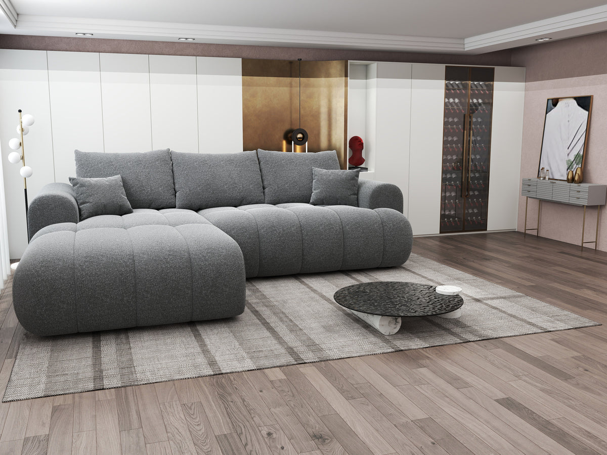 Colțar extensibil dumonde Milano Lounge Monte Gri 255x190 cm