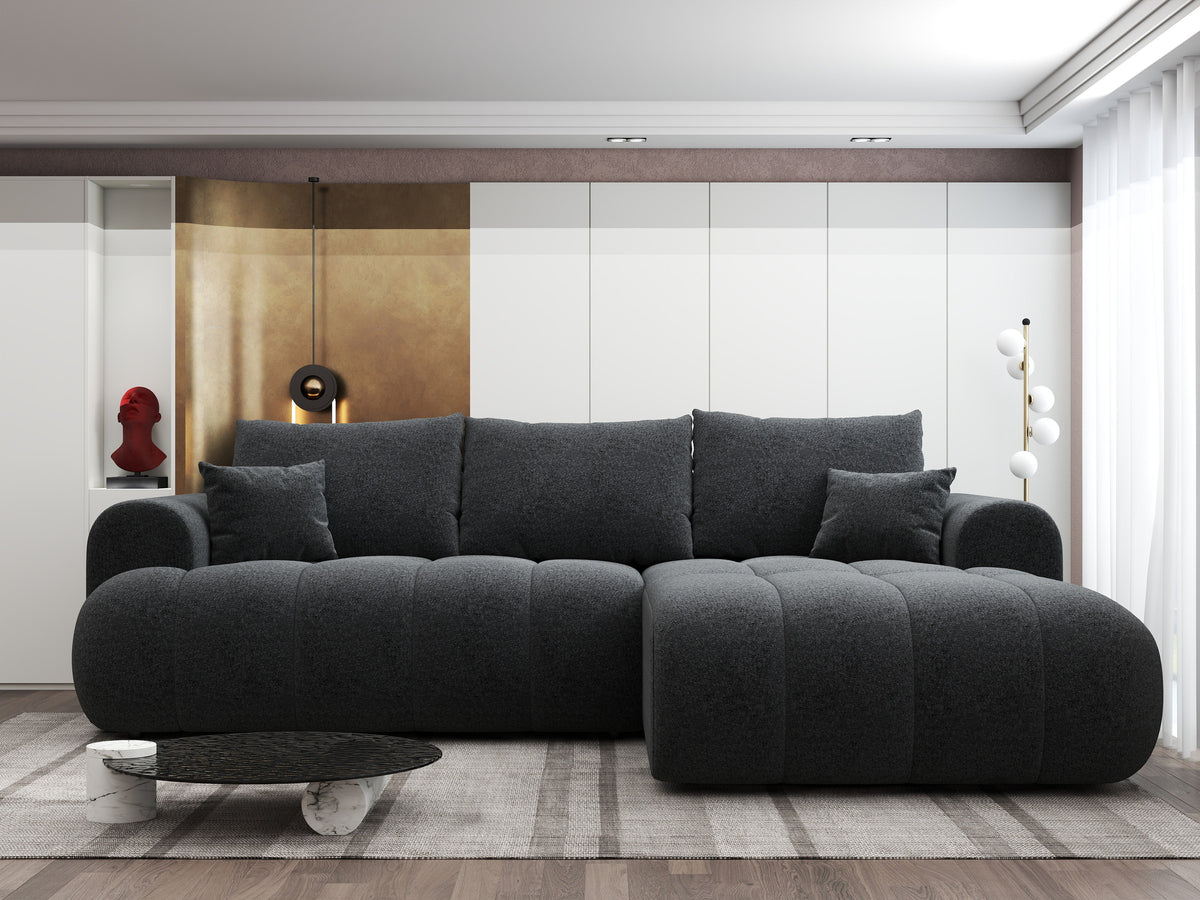 Colțar extensibil dumonde Milano Lounge Monte Negru II 255x190 cm