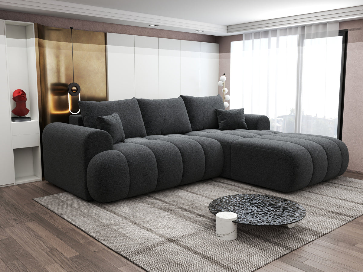 Colțar extensibil dumonde Milano Lounge Monte Negru II 255x190 cm