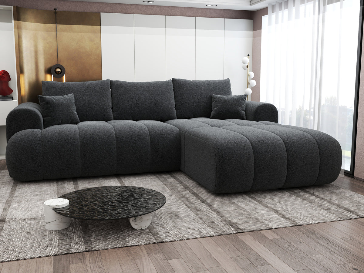 Colțar extensibil dumonde Milano Lounge Monte Negru II 255x190 cm