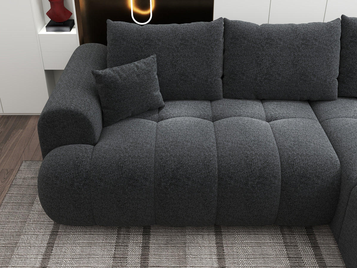Colțar extensibil dumonde Milano Lounge Monte Negru II 255x190 cm