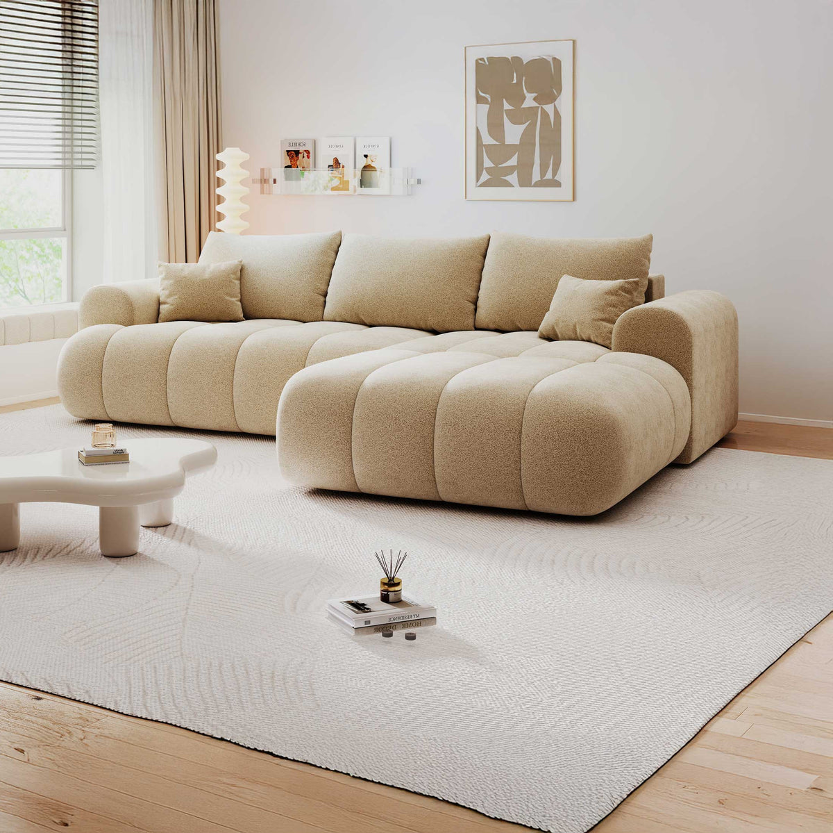 Colțar extensibil dumonde Milano Lounge Quelle Antelope II 255x190 cm