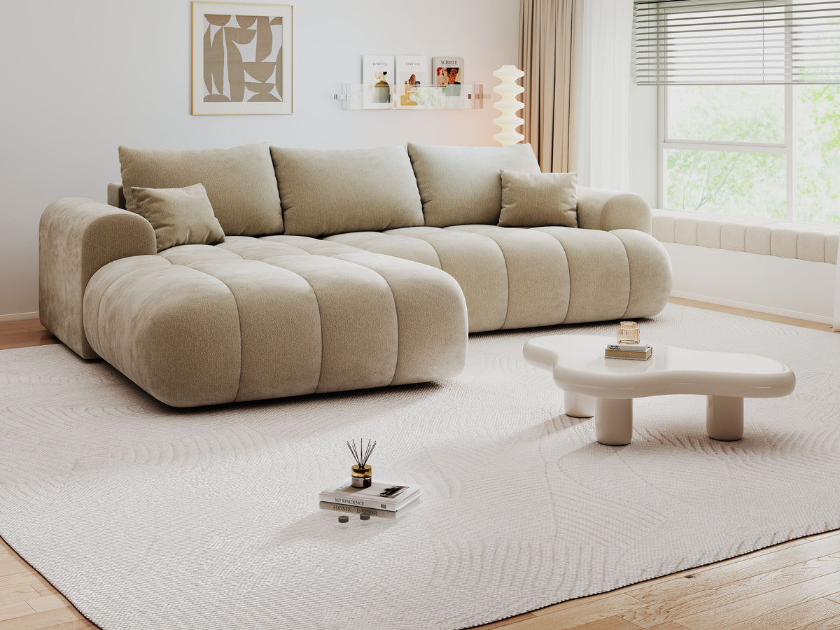 Colțar extensibil dumonde Milano Lounge Vibe Bej 255x190 cm