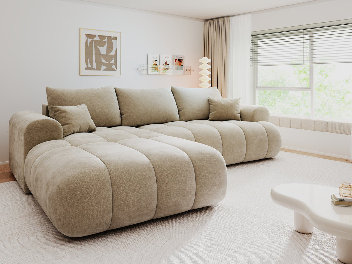 Colțar extensibil dumonde Milano Lounge Vibe Bej 255x190 cm
