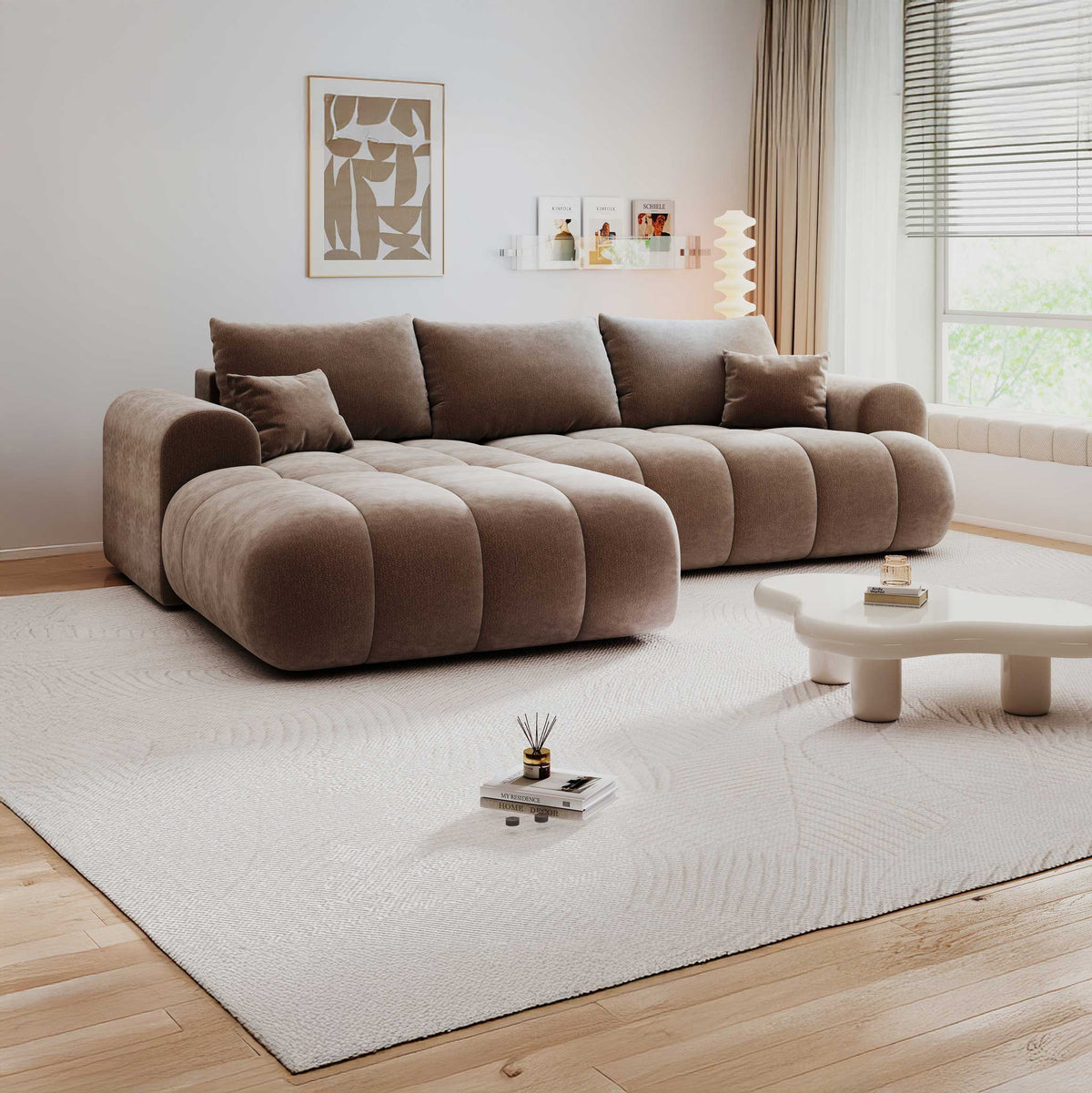 Colțar extensibil dumonde Milano Lounge Vibe Maro 255x190 cm