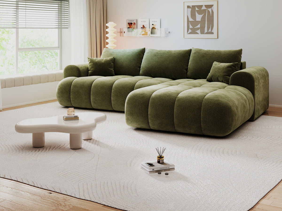 Colțar extensibil dumonde Milano Lounge Vibe Olive II 255x190 cm