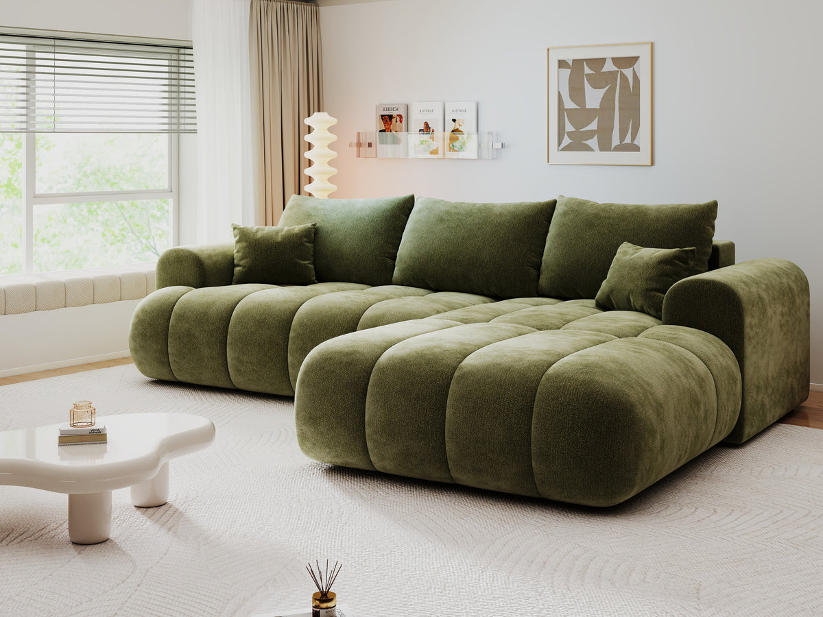 Colțar extensibil dumonde Milano Lounge Vibe Olive II 255x190 cm