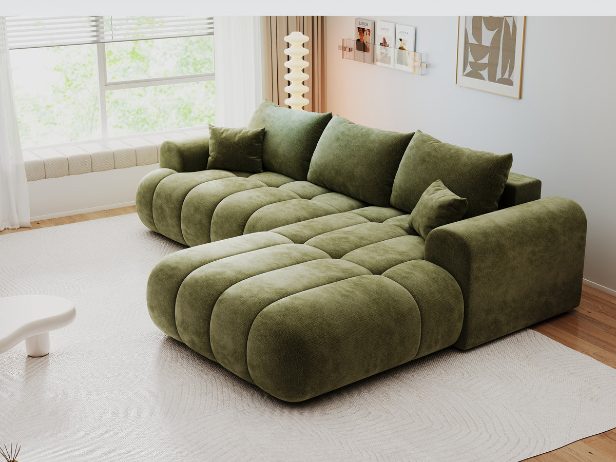 Colțar extensibil dumonde Milano Lounge Vibe Olive II 255x190 cm