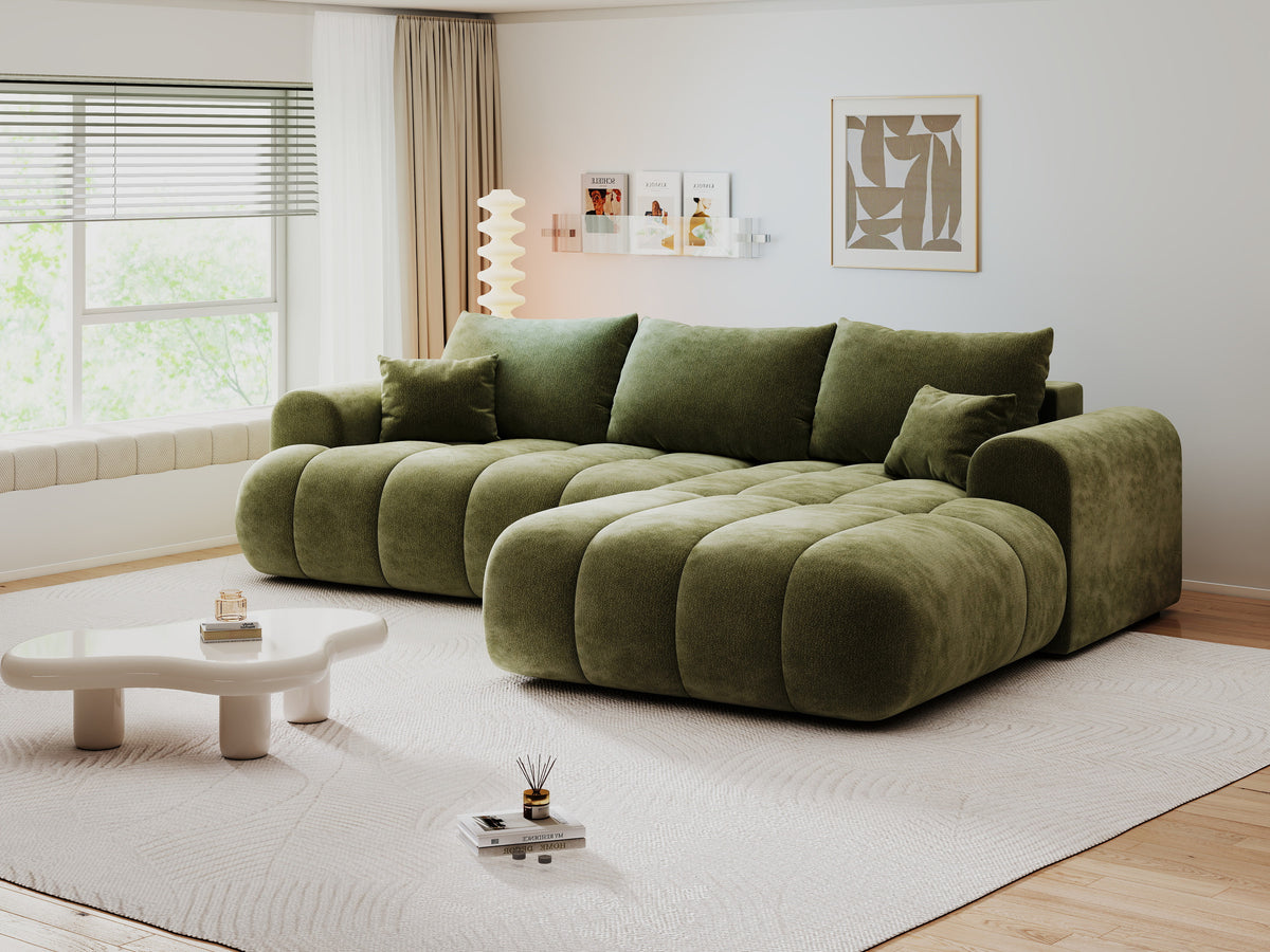 Colțar extensibil dumonde Milano Lounge Vibe Olive II 255x190 cm