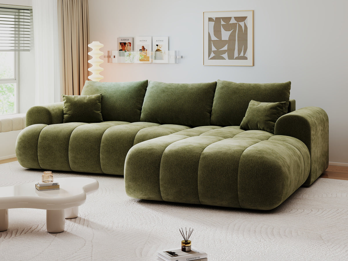 Colțar extensibil dumonde Milano Lounge Vibe Olive II 255x190 cm