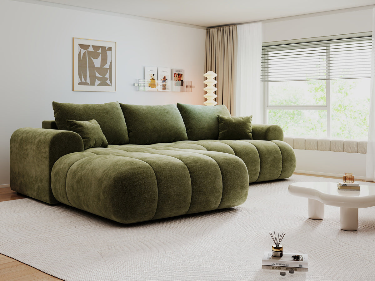 Colțar extensibil dumonde Milano Lounge Vibe Olive 255x190 cm