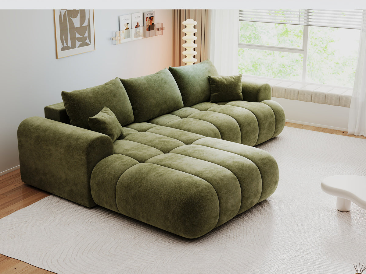 Colțar extensibil dumonde Milano Lounge Vibe Olive 255x190 cm