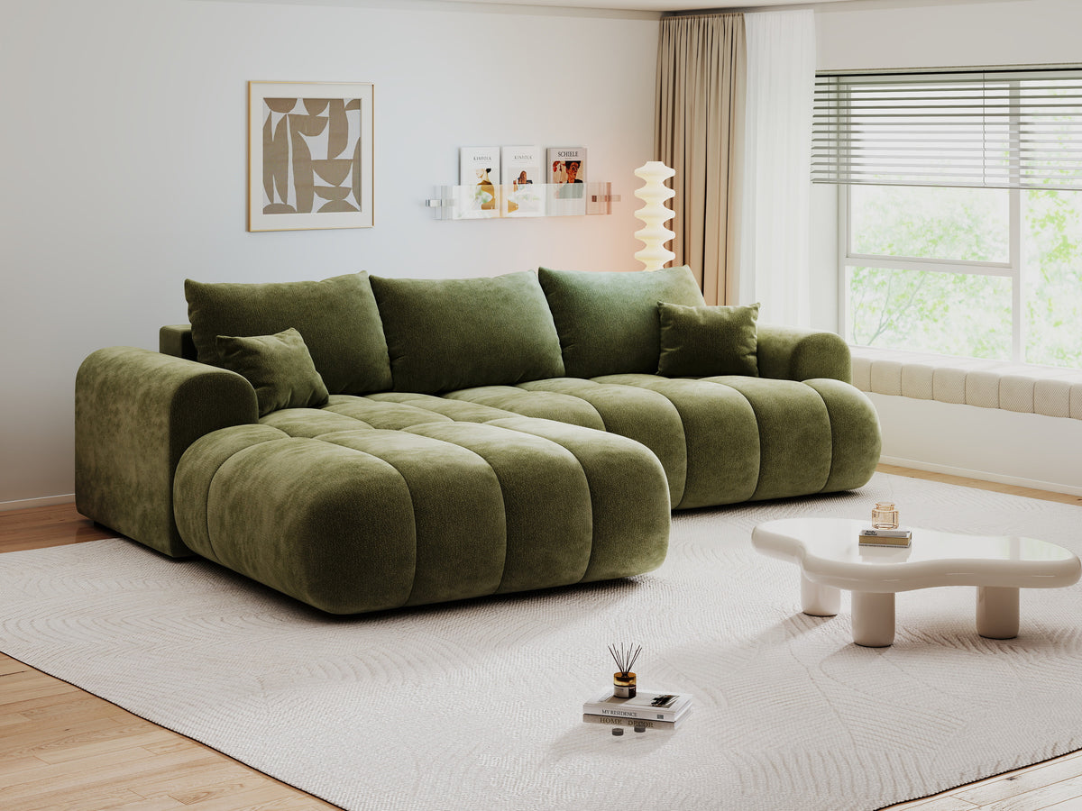 Colțar extensibil dumonde Milano Lounge Vibe Olive 255x190 cm