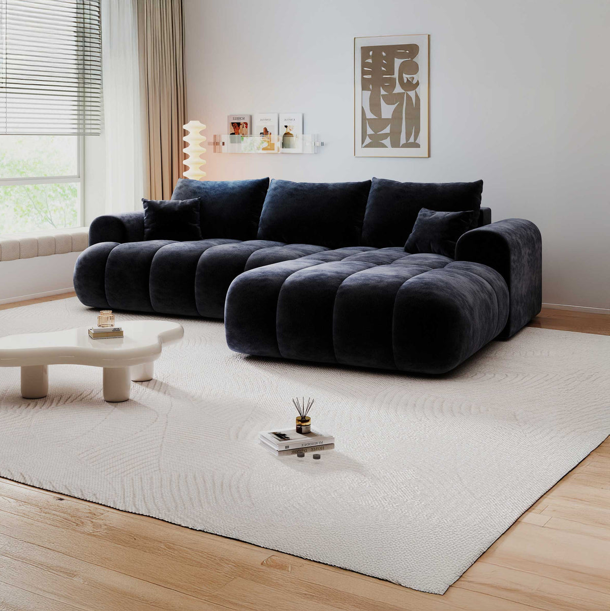 Colțar extensibil dumonde Milano Lounge Vibe Antracit II 255x190 cm