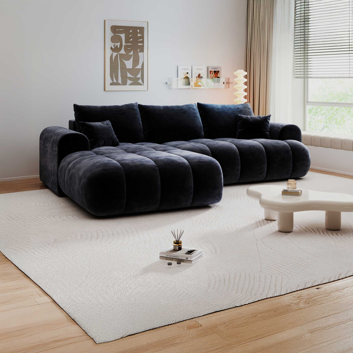 Colțar extensibil dumonde Milano Lounge Vibe Antracit 255x190 cm