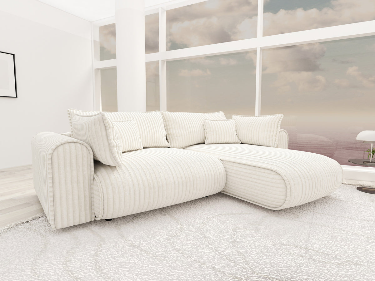 Colțar extensibil dumonde cu ladă de depozitare Monaco L Tilia Crem II 270x190 cm