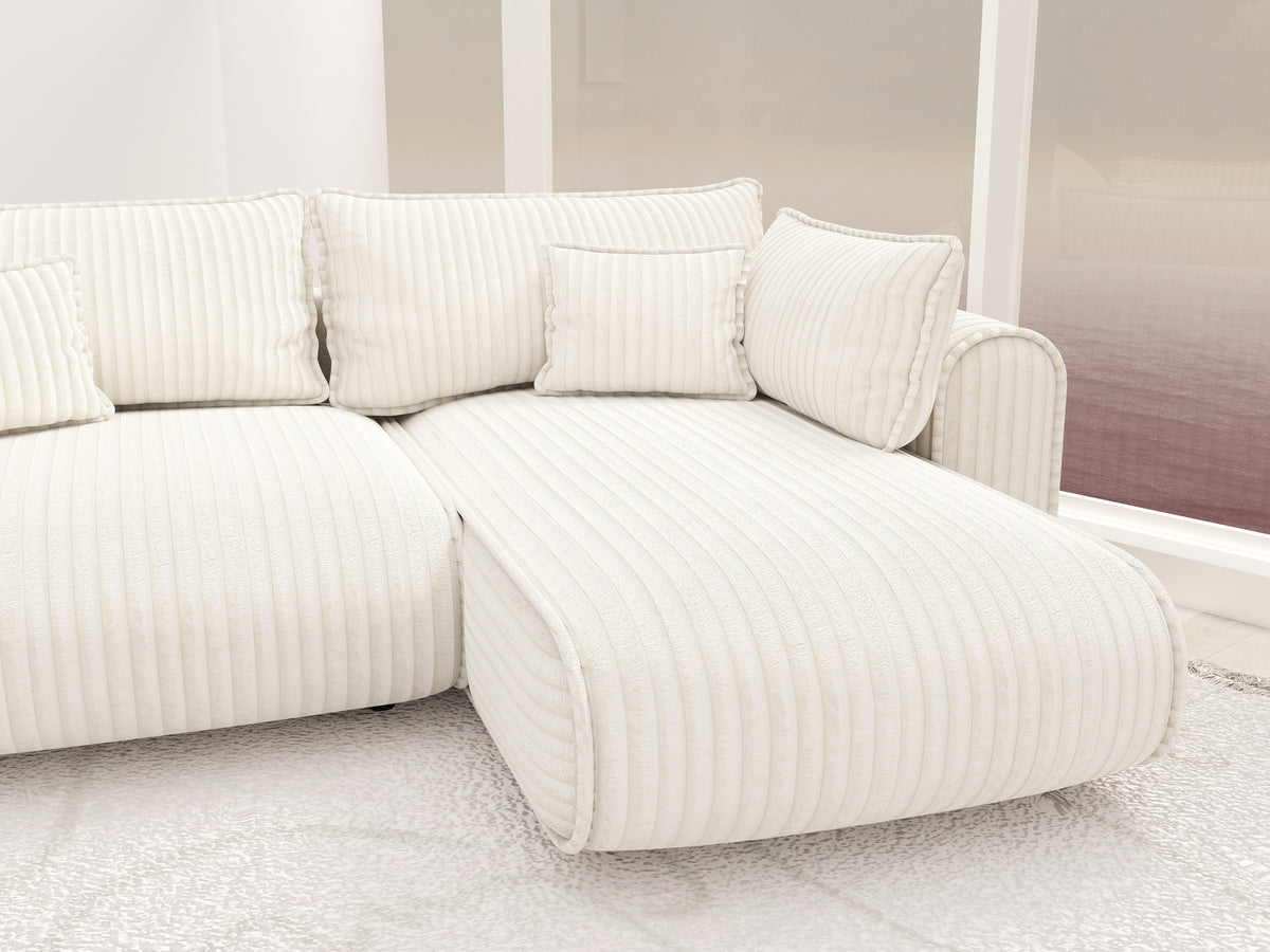 Colțar extensibil dumonde cu ladă de depozitare Monaco L Tilia Crem II 270x190 cm