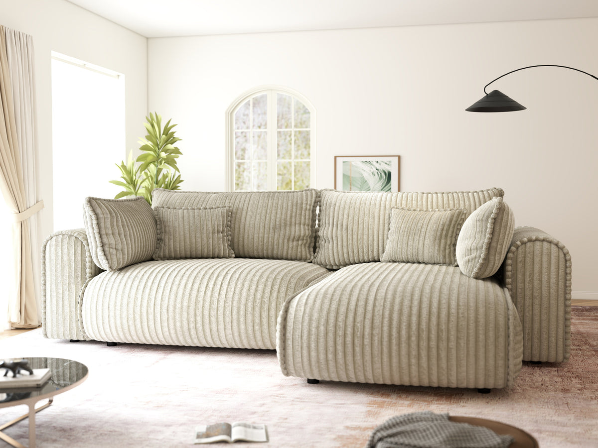 Colțar extensibil dumonde cu ladă de depozitare Monaco L Tilia Bej II 270x190 cm