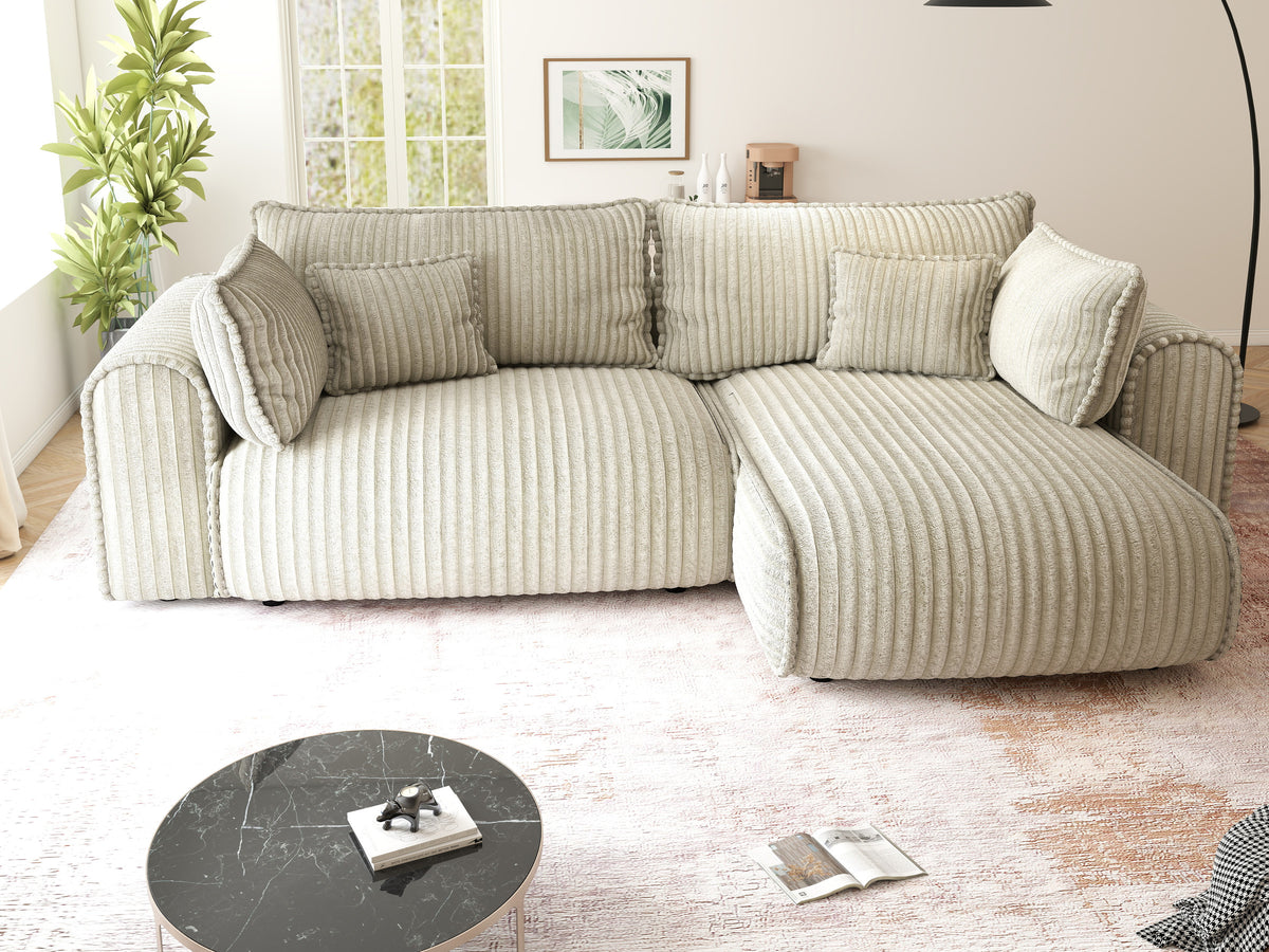 Colțar extensibil dumonde cu ladă de depozitare Monaco L Tilia Bej II 270x190 cm