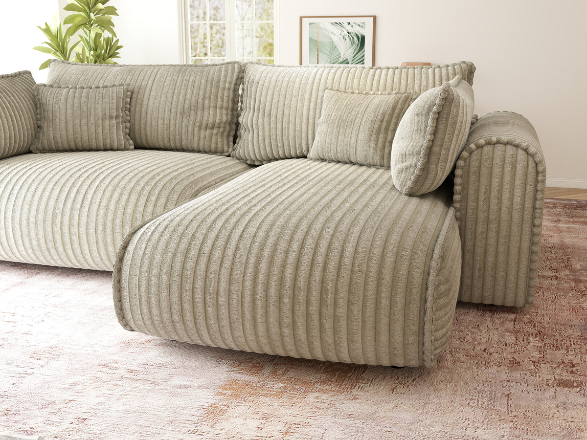 Colțar extensibil dumonde cu ladă de depozitare Monaco L Tilia Bej II 270x190 cm