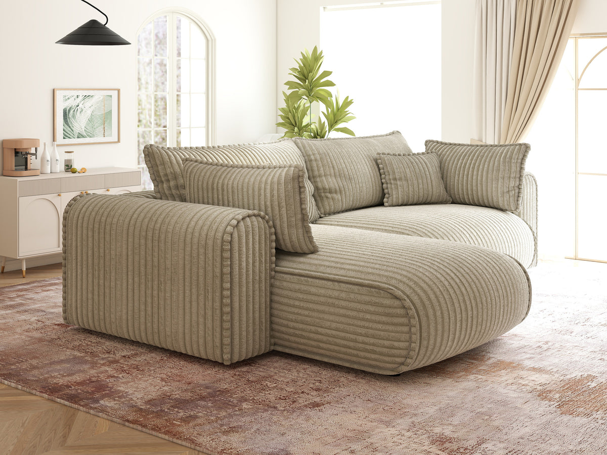 Colțar extensibil dumonde cu ladă de depozitare Monaco L Tilia Bej 270x190 cm