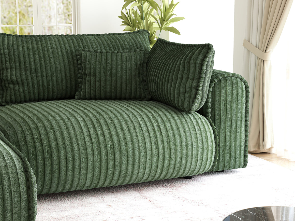 Colțar extensibil dumonde cu ladă de depozitare Monaco L Tilia Verde 270x190 cm