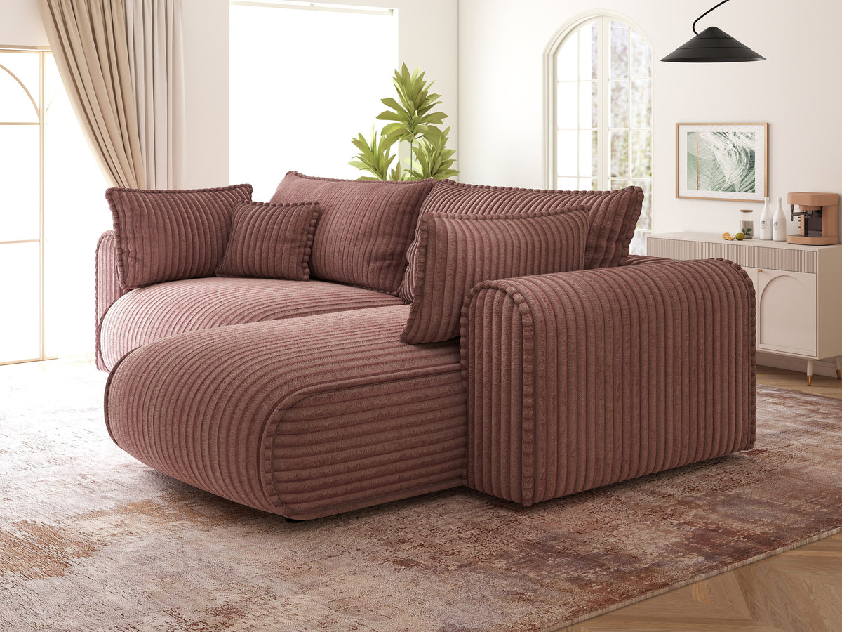 Colțar extensibil dumonde cu ladă de depozitare Monaco L Tilia Roz II 270x100 cm