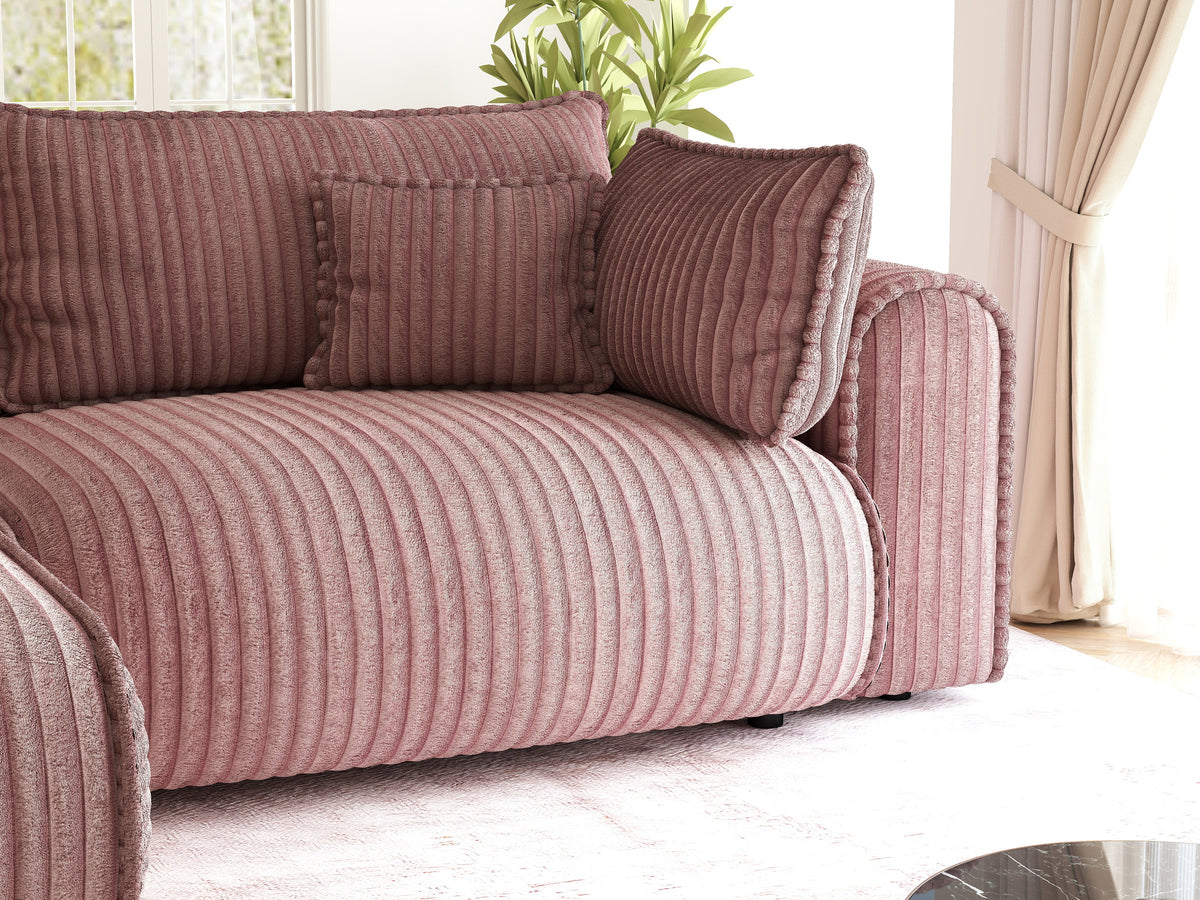 Colțar extensibil dumonde cu ladă de depozitare Monaco L Tilia Roz 270x100 cm