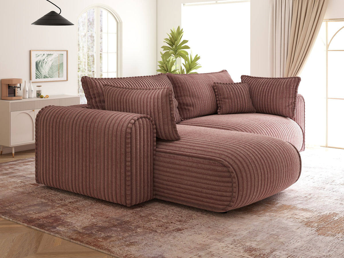 Colțar extensibil dumonde cu ladă de depozitare Monaco L Tilia Roz 270x100 cm