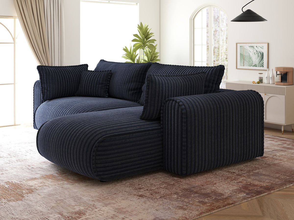 Colțar extensibil dumonde cu ladă de depozitare Monaco L Tilia Albastru II 270x100 cm