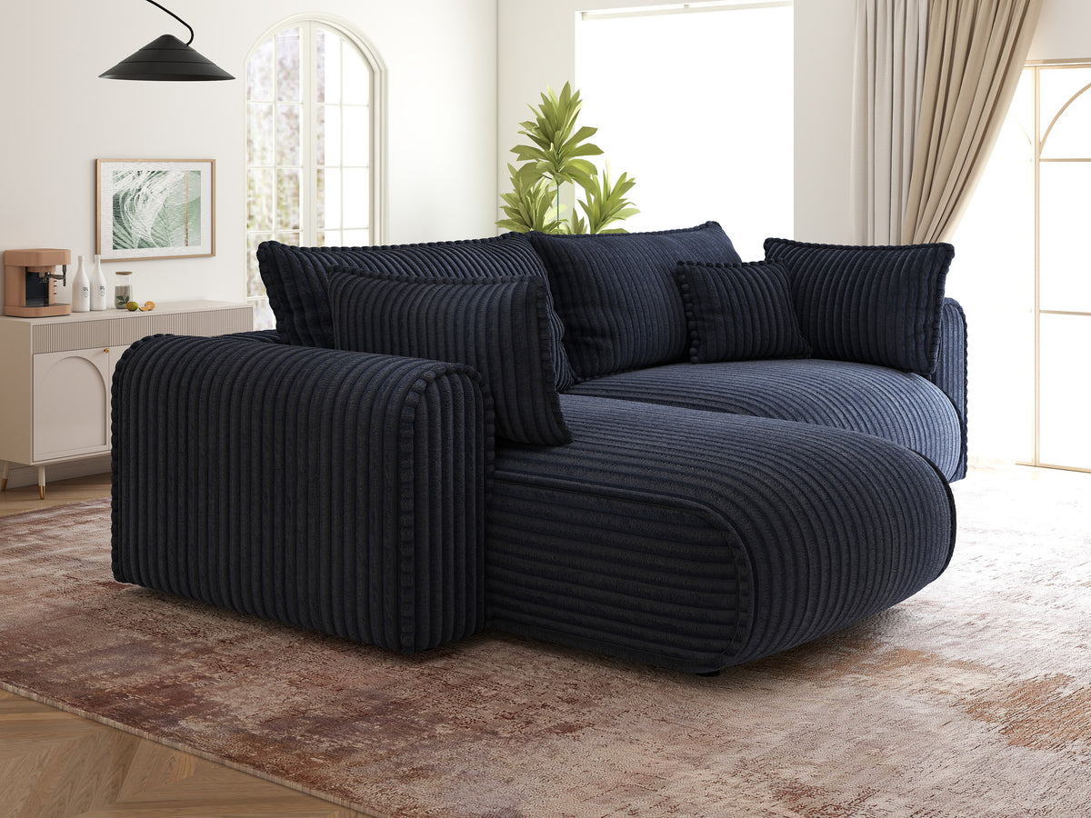 Colțar extensibil dumonde cu ladă de depozitare Monaco L Tilia Albastru 270x100 cm