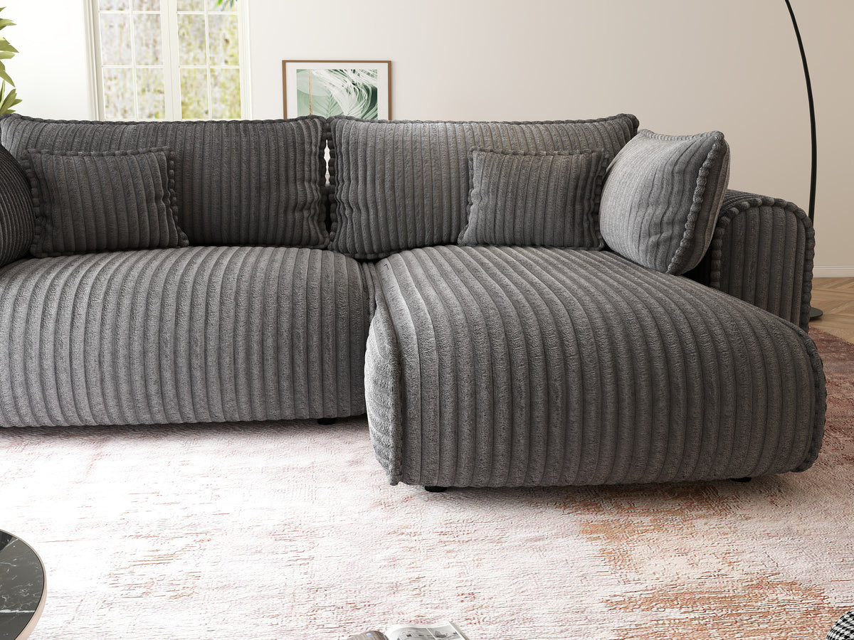 Colțar extensibil dumonde cu ladă de depozitare Monaco L Tilia Grafit II 270x190 cm