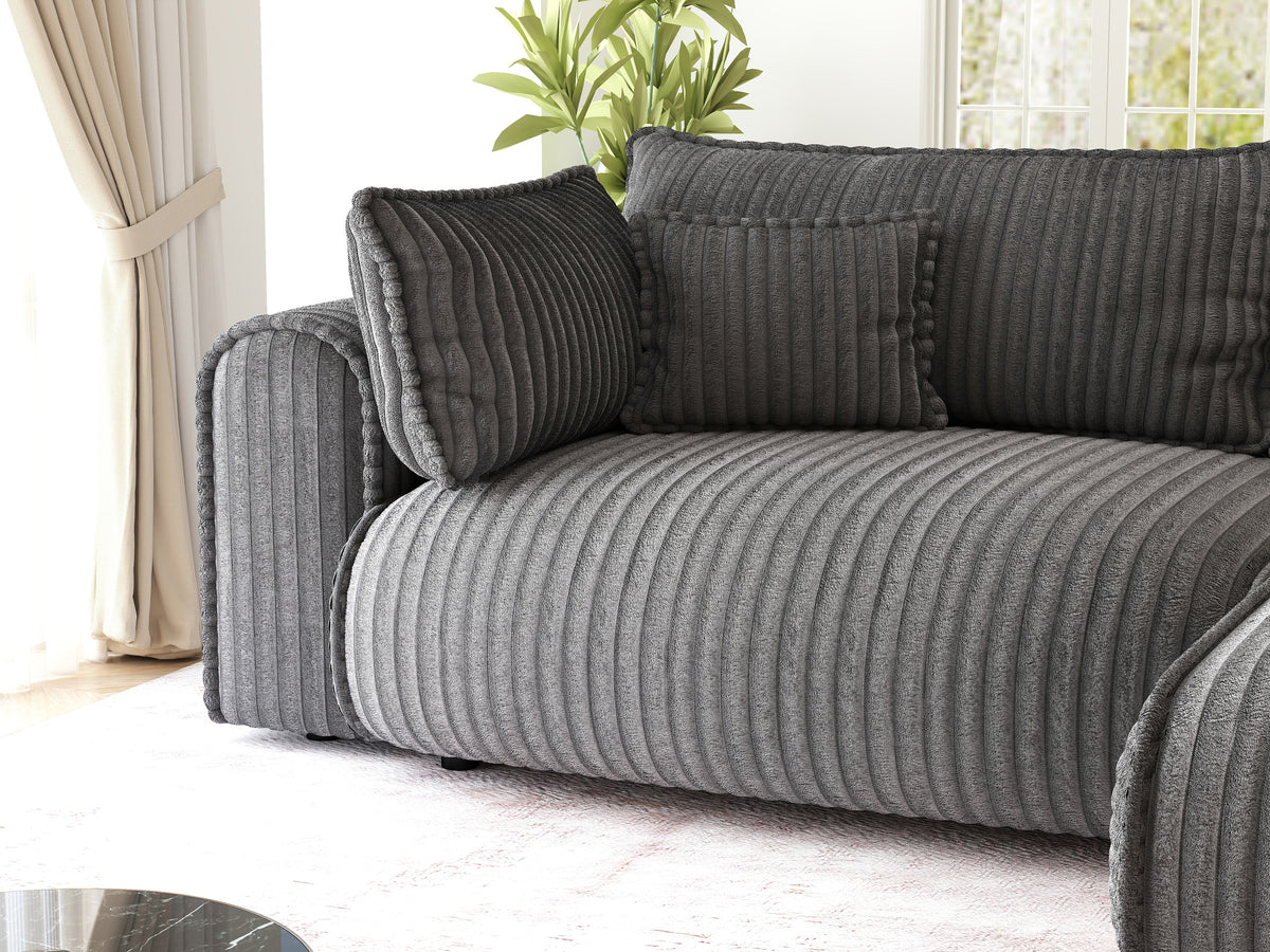 Colțar extensibil dumonde cu ladă de depozitare Monaco L Tilia Grafit II 270x190 cm