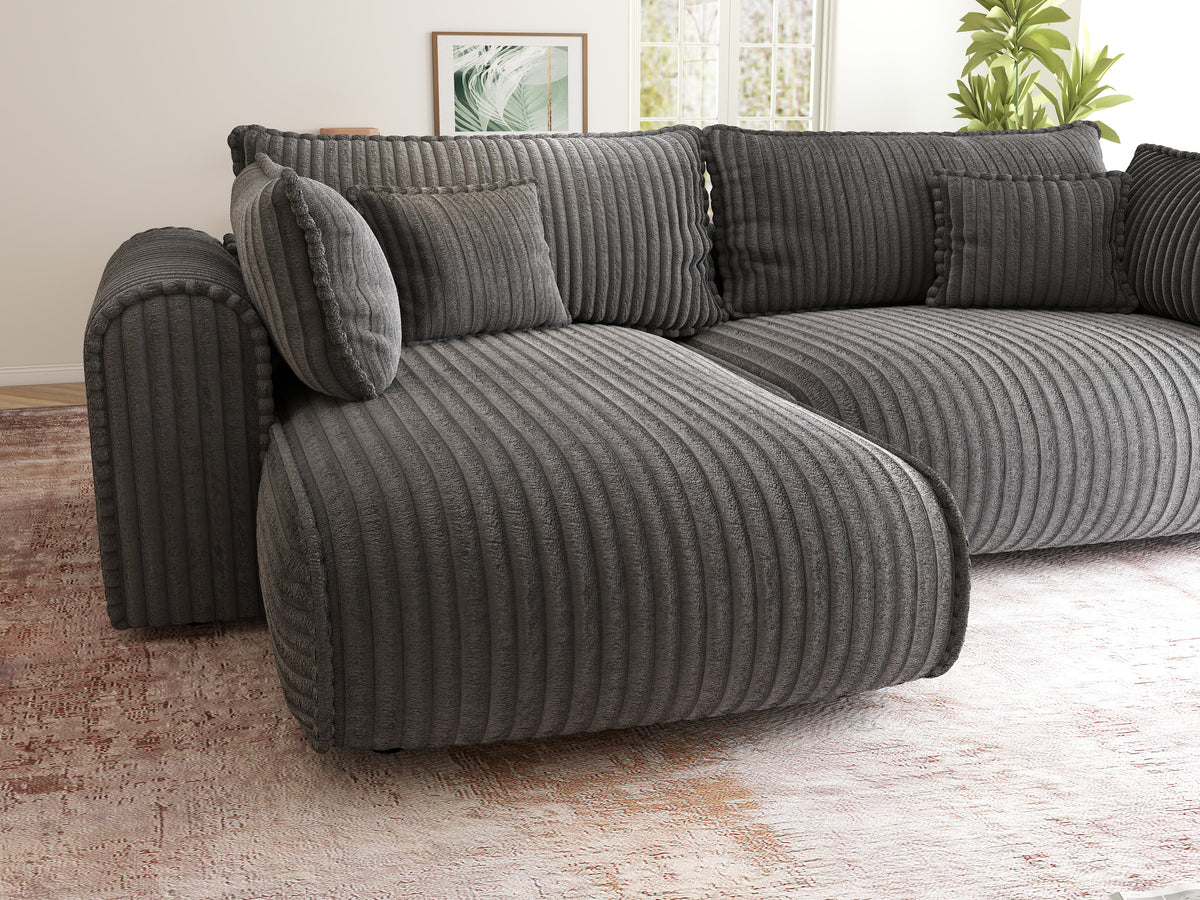 Colțar extensibil dumonde cu ladă de depozitare Monaco L Tilia Grafit 270x190 cm