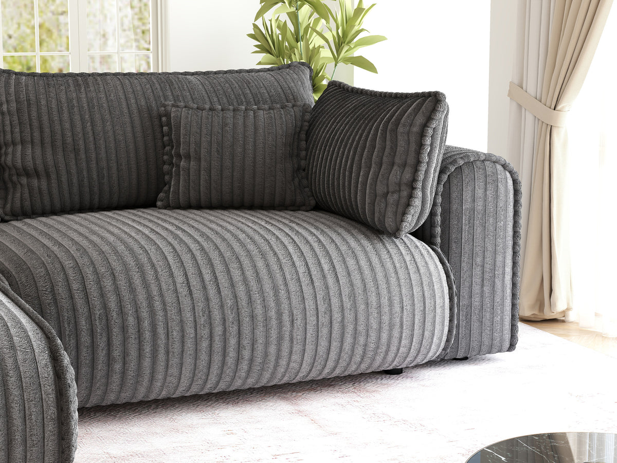 Colțar extensibil dumonde cu ladă de depozitare Monaco L Tilia Grafit 270x190 cm