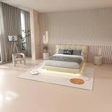 Pat dormitor dumonde, tapitat alb, "floating bed" Cloud 2 180x200 cm, somiera inclusa