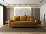 Canapea extensibilă dumonde cu ladă de depozitare si sezut confortabil din spuma HR, Kronos Royal Mustar 210x100 cm fabrica