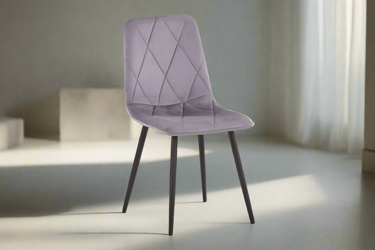 Set 4 scaune tapitate cu stofa si picioare metalice dark grey / negru, Sydney 45x41xh88 cm, dumonde ROM