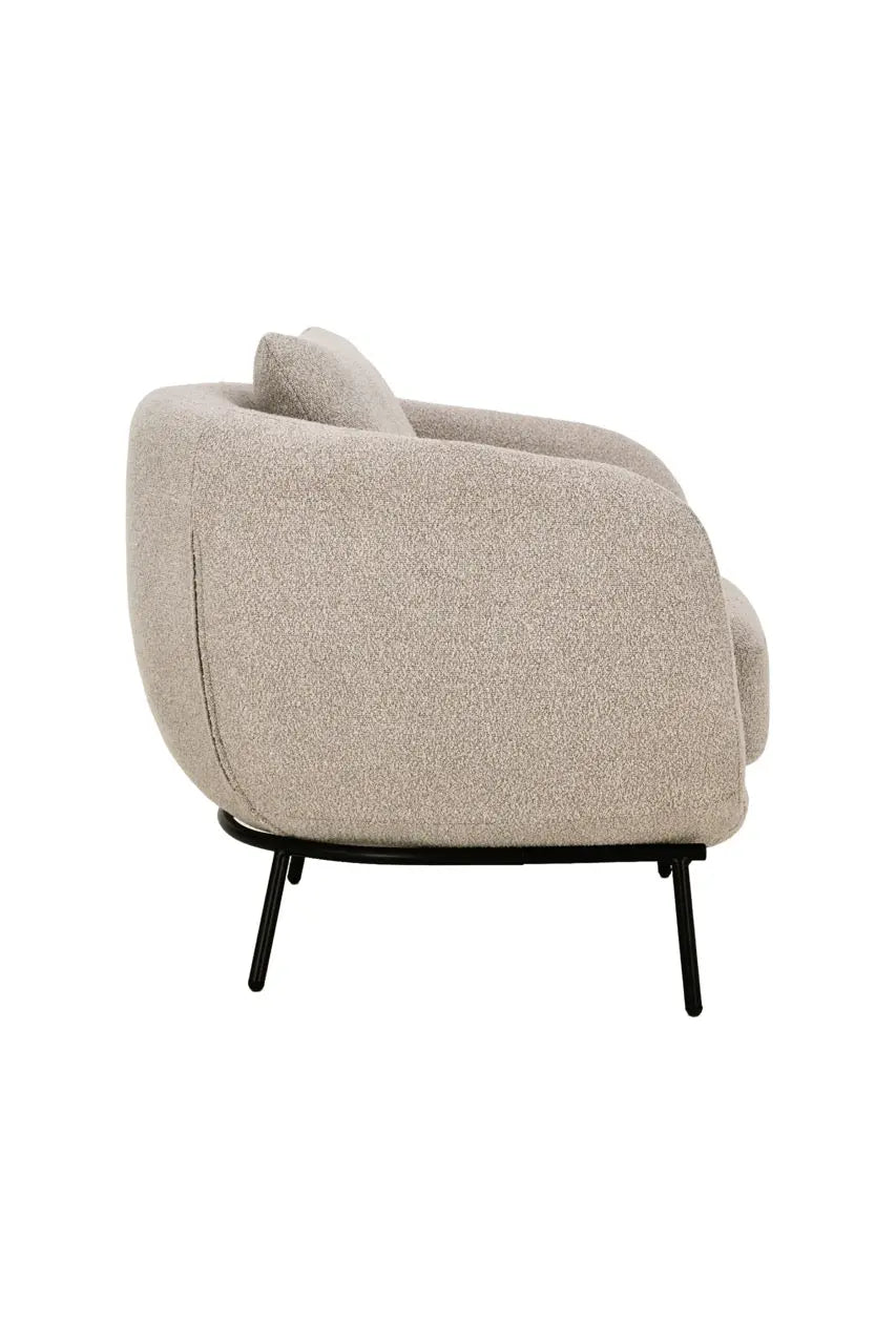 Fotoliu dumonde tapitat Bej modern Mateo 77x83cm ULK